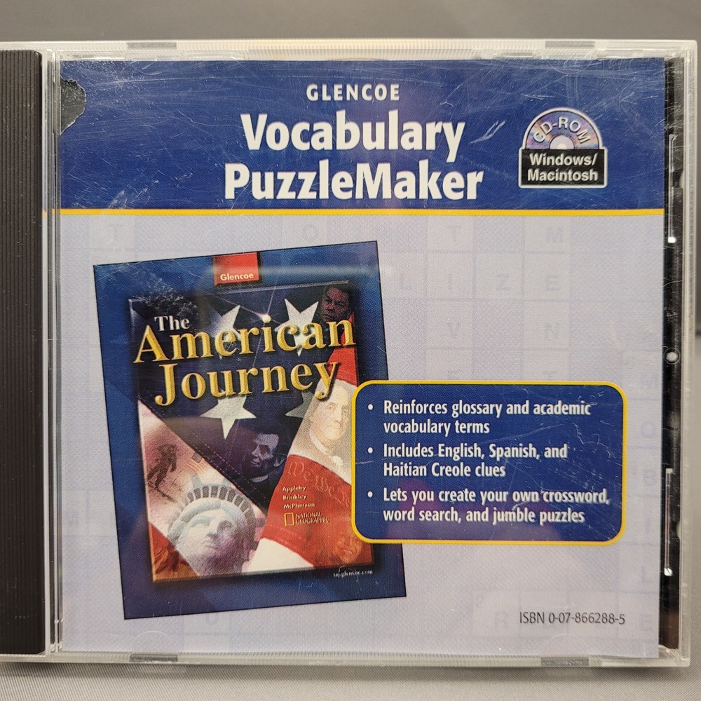Vocabulary PuzzleMaker by Glencoe (CD-ROM, 2004)‎